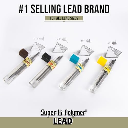 Pentel Super Hi-Polymer Lead Refills, 0.5 mm, HB, 72 Pieces (12 pcs per tube, 6 tubes) - style: HB