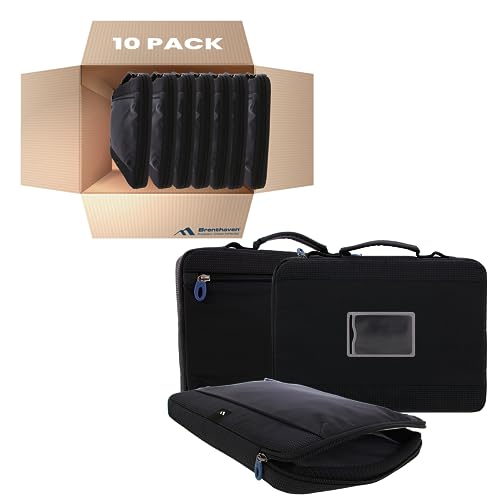Brenthaven Tred Carry Sleeve (10 Pack/Bulk) Fits 11 inch Laptops, MacBooks, Chromebooks and Tablets - Durable, Lightweight, Secure Protection for College, Office, Business or Personal Use - Black - size: 10 Pack
