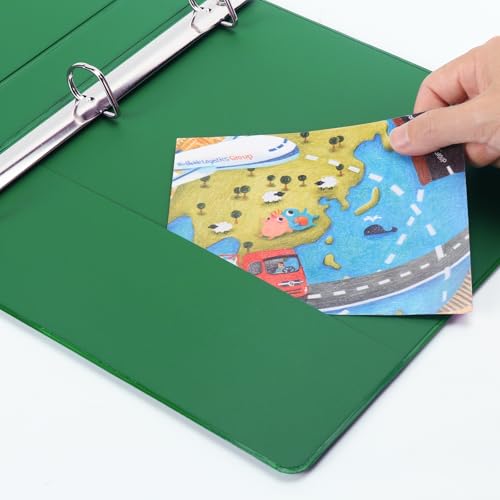 COMIX Sturdy 1 Inch Binders 3 Ring with Clear View Cover, 1" Slant-D Ring View Binder Holds 225 Sheets of US Letter Size Paper, 6 Pack (Green) - color: Green, size: 1 inch