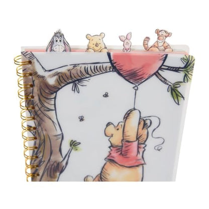 Disney Winnie the Pooh Tab Journal Spiral Notebook with Cute Dividers | Winnie The Pooh School Supplies & Office Stationery, 96 Lined Pages, Vinyl Cover, 8 x 7 Notebook for School, Planning & Gifts - style: Winnie the Pooh - White