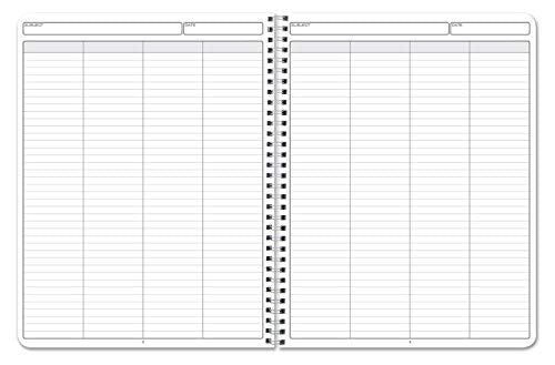 BookFactory 4 Column Log Book, Wire-O, 100 Pages | Columnar Notebook Format, 8.5'' x 11'' - Made in USA - size: 4 Column, style: Wire-O