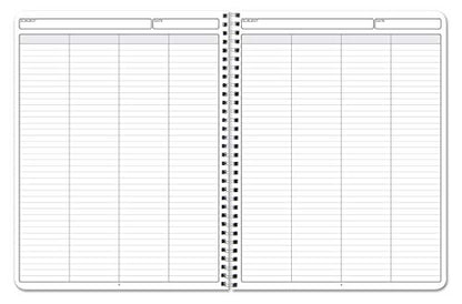 BookFactory 4 Column Log Book, Wire-O, 100 Pages | Columnar Notebook Format, 8.5'' x 11'' - Made in USA - size: 4 Column, style: Wire-O
