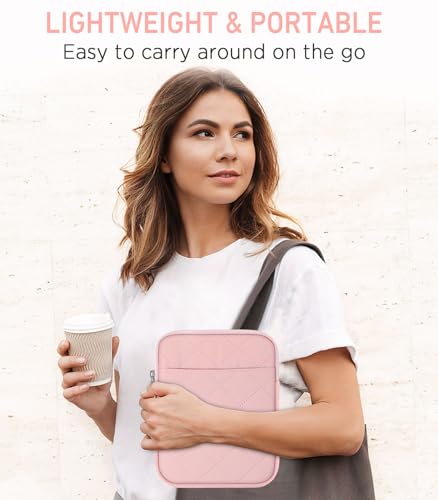 MoKo 6-7 inch Padded E-Reader Sleeve Case with Dual Pockets Fits with 6/6.8/7-inch E-Reader/Nook/Kobo, Protective Sleeve Cover Pouch Bag Carrying Case, Pink