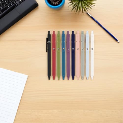 COHEALI 10pcs Quick Dry Gel Pens Retractable Black Ink Smooth Writing Fine Tip Plastic Pens for Students and Office Professionals Notetaking and School Supplies