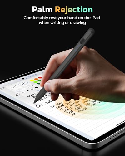 MoKo Pencil for iPad (A16) 11th 10th Gen, Stylus Pen for 2018-2026 Apple iPad 11/10/9/8/7/6/A16, Mini 7/6/5, Air M3/M2 11"/13"/5/4/3, Pro M4 13"/12.9"/11" Tilt Sensitivity, USB-C Fast Charging, Gray - color: Gray