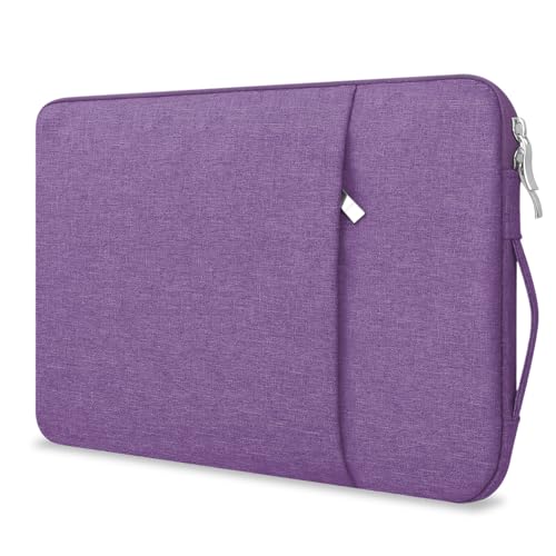 Laptop Sleeve Case for MacBook Air 13.6" & MacBook Pro 13.3" with Handle | WaterProof, with Accessory Pocket, Scratch-resistant,Soft Velvet Lining, Canvas Surface, for Travel, Home, Office(Purple) - color: Purple