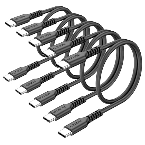 USB C to USB C Cable 1.5FT 5Pack, Short 18inch USB-C 60W Fast Charging Cords for iPhone 17 16, for Samsung Galaxy S25 S24 S23, Air 2020, iPad Pro, Power Bank and Other Type c Devices - size: 1.5 FT (Regular)