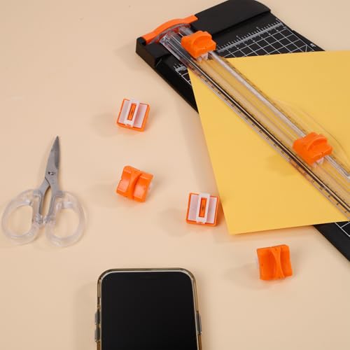 6 Pieces Paper Cutter Replacement Blade Paper Trimmer Replacement Blade Refill with Automatic Security Safeguard- A4 Paper Cutter Blade Refill - color: Paper Trimmer Blade Orange