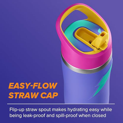 Gatorade 'Overtime' 22oz Stainless Steel Water Bottle, Straw Cap, Purple/Pink - color: Purple/Pink, size: 22 Ounces, style: Straw Cap