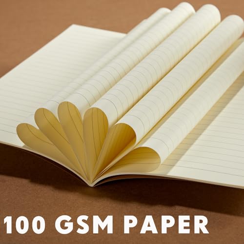Mimorou 100 Pcs Journals Notebooks Bulk - Kraft Softcover A5 Small Notebooks 5.5 Inch x 8.3 Inch Notepads with 60 Page 30 Sheet for Writing Sketch Travel Office Supplies(Dark Brown,Lined) - color: Dark Brown, style: Lined