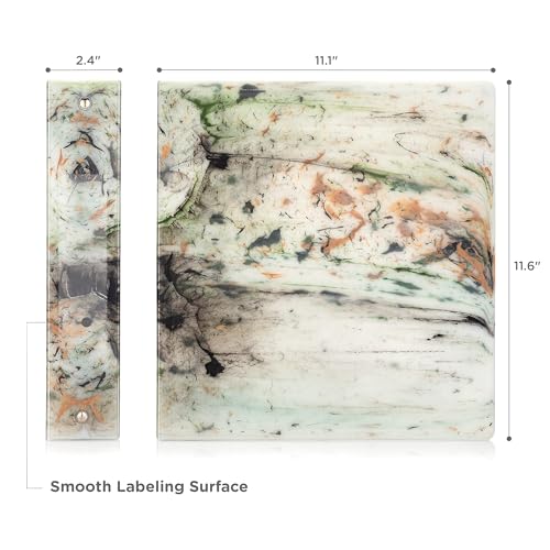 Carstens Limited Edition 2-Inch Green Marble Heavy Duty 3-Ring Binder – Side Opening, Waterproof, Durable Plastic, No-Gap Rings, Holds 300 Sheets, BPA-Free, Made in USA (2843-3R), Case of 16 - color: Marble Green, size: Case of 16