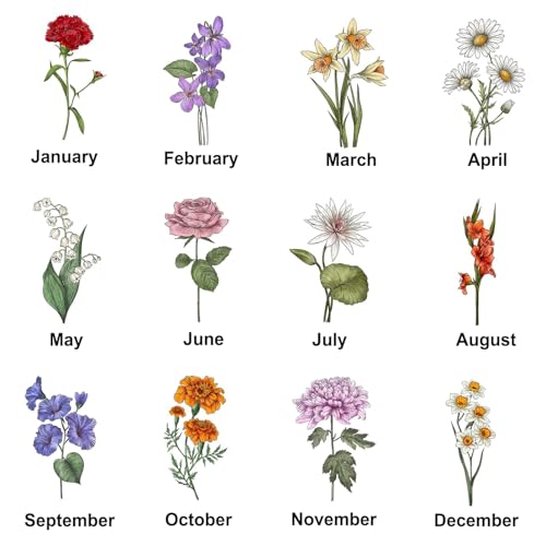 STREADVE Birth Flower Journal Personalized Notebook with Name Custom Journaling Birthday Gift for Women Daughter Mom Mothers Day Her A5 Notebooks Month Flower Lined Journals - color: Birth Flower-Printed