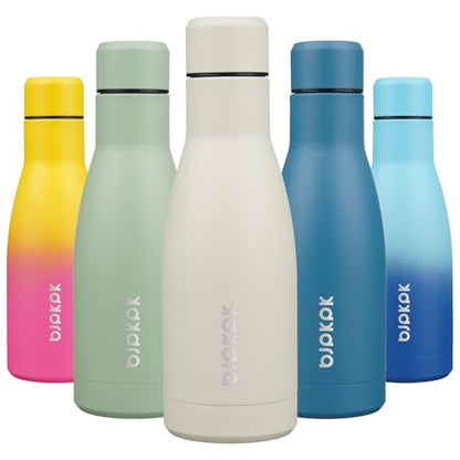 BJPKPK 12oz Water Bottles Stainless Steel Double Wall Vacuum Insulated Small Water Bottles for Travel,Beige - color: Beige, size: 12 Ounces