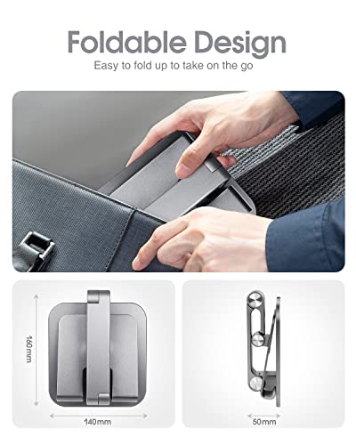 elitehood Aluminum iPad Stand, Adjustable iPad Holder for Desk, Desktop Tablet Stand Dock for Pro 13 12.9 11 Air Mini 4 5 and More 4-13 inches Tablets, Gray - color: Gray