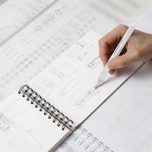 M&G 5Pcs Mechanical Pencil Set, 0.5mm Mechanical Lead Pencils for Drafting Sketching Art Class Writing Office Classroom, White