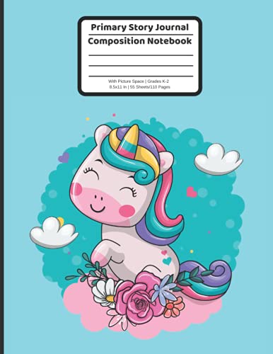 Unicorn Primary Story Journal Composition Notebook With Picture Space Grades K-2: Kindergarten Hand Writting Practice Book, Dotted Midline with Drawing Area, Practice Draw and Write