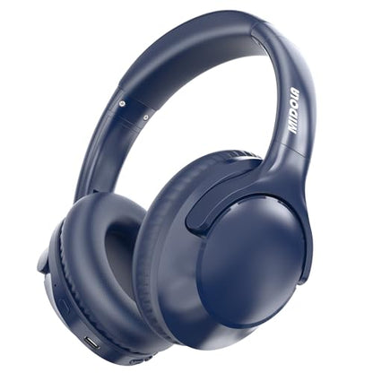 MIDOLA Bluetooth Headphones Over Ear, 68H Playtime Wireless Headphones with Microphone, 6 EQ Modes, HiFi Stereo Deep Bass, Foldable Lightweight Headset for Home Office, Cellphone, PC, Blue - color: Blue
