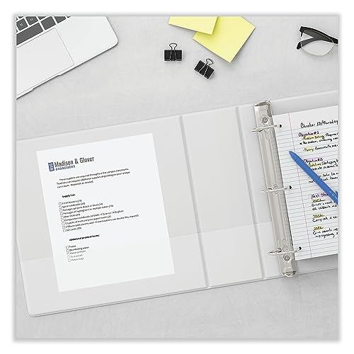 Economy D-Ring Vinyl View Binder, 2-Inch Capacity, White
