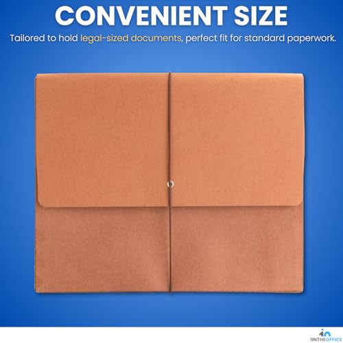 1InTheOffice Expanding File Wallet with Flap and Cord Closure, 5-1/4" Expansion, Legal Size (2 Pack)