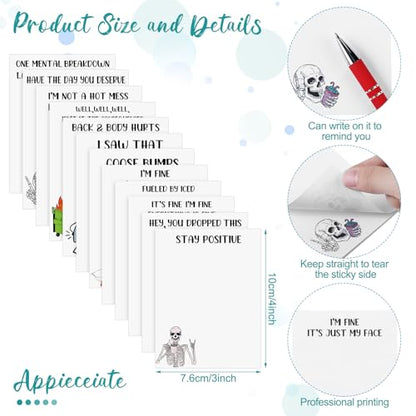 Geyee 24 Pcs Amusing Nurse Sticky Notes with Funny Pens 3 x 4 Inch to Do List Notepads with Sayings Pen for Coworkers Nurse Teacher Employee Office Staff Work Team Appreciation Gifts - style: Amusing Nurse