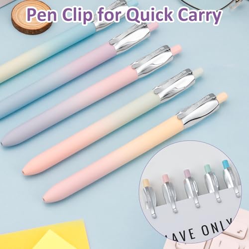 Solati Premium Gel Pens, 5-Pack Retractable 0.5mm Black Ink Pens, Luxury Aesthetic Fluid Design, Smooth Quick-Dry Writing Pens for Journaling, Note-Taking, Office, School Supplies (Z4 5PCS Aurora) - color: Z4 5PCS Aurora