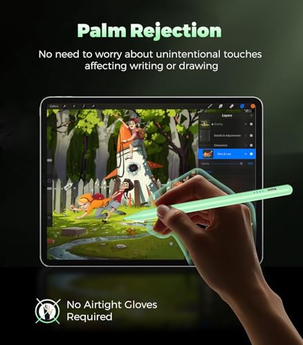 CMARS Pen for iPad 11th 10th Gen, Fast Charge for Pad Pencil with Palm Rejection, Digital Pens for 2018-2026 Apple iPad 6-11th Gen/A16, Pro 13"/12.9"/11”/M4/M5, Air 3/4/5/M2/M3/M4, Mini 5/6 -Green - color: Green