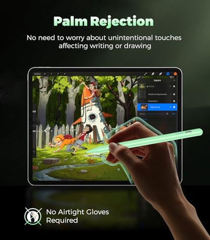 CMARS Pen for iPad 11th 10th Gen, Fast Charge for Pad Pencil with Palm Rejection, Digital Pens for 2018-2026 Apple iPad 6-11th Gen/A16, Pro 13"/12.9"/11”/M4/M5, Air 3/4/5/M2/M3/M4, Mini 5/6 -Green - color: Green
