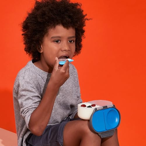 b.box Mini Lunch Box + Snack Containers for Kids 2-Pack - 4.25 + 1.75 Cups, Leakproof Bento Box for Kids, Lunch Containers for School, Dishwasher Safe, BPA Free, PFAS Free, Ages 3+ - Blue Slate - color: Blue Slate