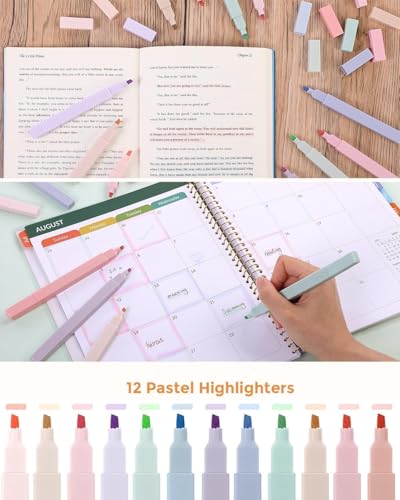 SKYDUE Cute School Supplies Kit, 38 PCS Aesthetic Stationery Set with Large Pencil Case, Pens, Mechanical Pencils, Highlighters & Sticky Notes for School, College - color: Blue