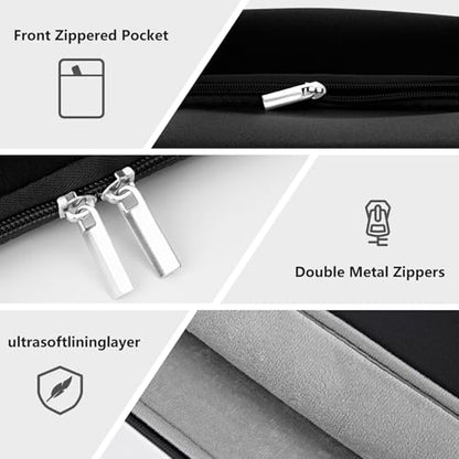 MicaYoung13-13.3 Inch Laptop Sleeve Case Padded Computer Protective Cover Bag Lightweight Shockproof Compatible with 13.3 inch Chromebook Notebook 14 inch MacBook Pro M1 M2 M3 (2021-2024), Black - color: Black, size: 13"-13.3"