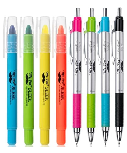 Mr. Pen- Bible Highlighters and Pens No Bleed, 8 Pack | Colorful Ink Pens 0.7mm for Highlighting, Bullet Journaling, Note-Taking, Summarizing, Bible Study, Planning