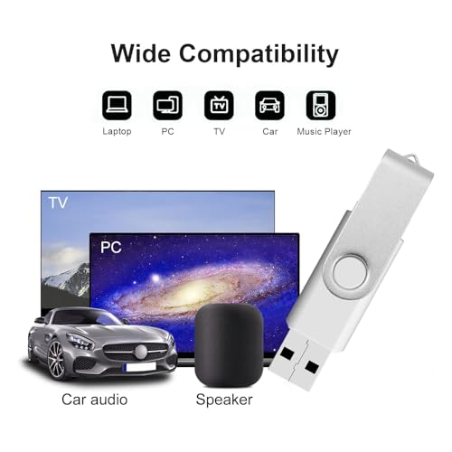 Flash Drive Bulk 8GB USB 20 Pack FEWINA USB2.0 USB Drives Pack Thumb Drive Bulk Swivel Memory Stick Zip Drive for Storage and Backup White 20PCS 8GB