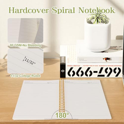 2Pcs Spiral Journal Notebook for Women Men, A5 Motivational Journal with 100 Pages, College Ruled Hardcover Notebook for Office School Home, Inspirational Gifts Encouragement Gifts - color: Pink