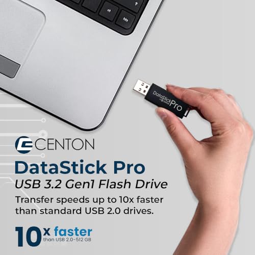 Centon Electronics MP Valuepack USB 3.2 Gen1 DataStick Pro Flash Drive, 16 GB, 10 USB Flash Drives, 10 Pack, Black - size: 16 GB (Pack of 10)