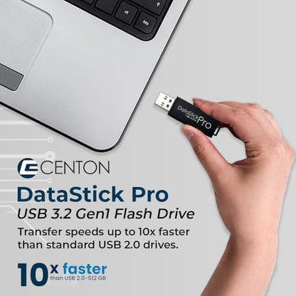 Centon Electronics MP Valuepack USB 3.2 Gen1 DataStick Pro Flash Drive, 16 GB, 10 USB Flash Drives, 10 Pack, Black - size: 16 GB (Pack of 10)