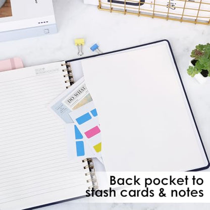 LABUK Spiral Notebook 8.5 x 11, A4 Hardcover Notebooks for Women, 55 Sheets 110 Pages Large Journal for Work, School, (Navy Blue) - color: 4-navy blue, style: A4