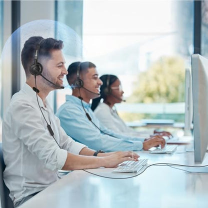 Arama Headset with Microphone for Pc, USB Headset with Mic, Computer Headphones with Noise Canceling Microphone for Laptop, Wired Headphones with Mute for Home Office Online Class Skype Zoom Meetings