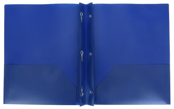 Back to School.Aurora LLC.School,Office Supplies.Plastic Folders with Prongs and Two Pockets(Blue) - color: Blue