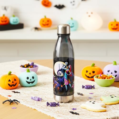 Disney Nightmare Before Christmas Water Bottle Set - Bundle of Jack Skellington & Sally Reusable Sports Bottle, Stickers, More | School Supplies Tumbler Cup