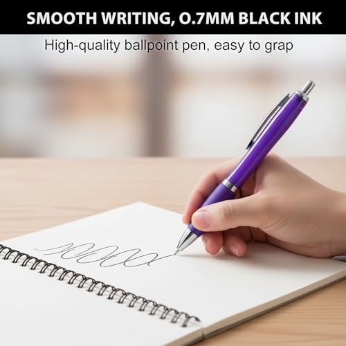 Customized Pens with Logo or Text - 100 Pack Bulk Business Events Pens - color: Purple