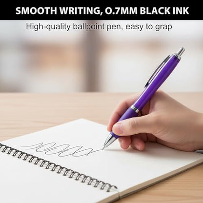 Customized Pens with Logo or Text - 100 Pack Bulk Business Events Pens - color: Purple