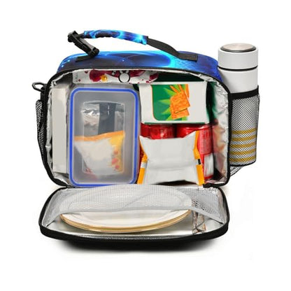 Blue Flame Dragon Kids Lunch Box Insulated Lunch Bags Cooler Tote Bag with Removable Shoulder Strap for Boy Girl Student 20856137 - color: Blue Dragon