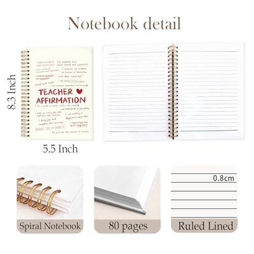 Teacher's Affirmation Notebook, Teacher Appreciation Gifts Journal For Women, Cute Motivational Floral Teach Love Inspire Notebooks, 5.5x8.3 Inch - color: Affirmation