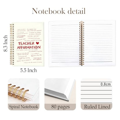 Teacher's Affirmation Notebook, Teacher Appreciation Gifts Journal For Women, Cute Motivational Floral Teach Love Inspire Notebooks, 5.5x8.3 Inch - color: Affirmation