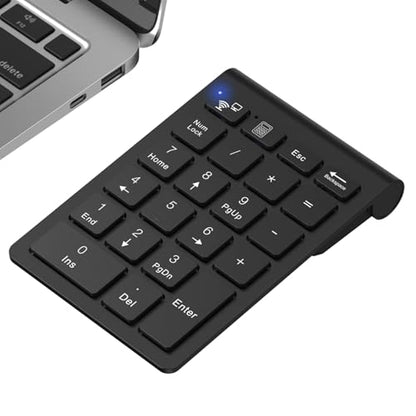 cimetech BT Number Pad, Wireless Numeric Keypad Numpad, 22 Keys Portable Mini Financial Accounting Keyboard for Laptop Notebook, Desktop, Surface Pro, PC - color: BT-Black