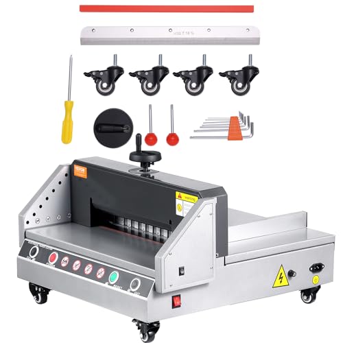 VEVOR Electric Paper Cutter, 13" /330.2mm Cutting Width, 1.57"/40mm Cutting Thickness, Desktop Paper Cutting Machine with Button Control, Electric Paper Trimmer for Office, School, Printing Plant