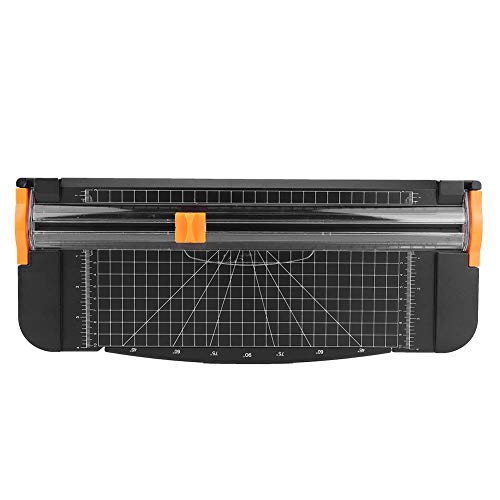Portable Sliding Paper Trimmer, Paper Tool for Craft, and School Supplies, 310mm Cutting Size with Folding Ruler, ABS Plastic Photo Label