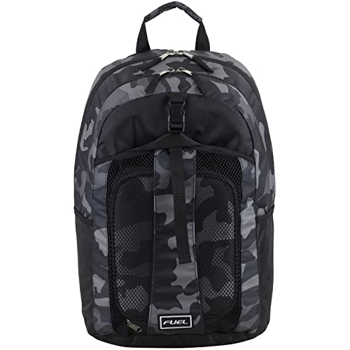 FUEL Lunch Backpack Set Teens Student Water Resistant Bookbag Bag Soft Reusable Insulated Cooler Lunch Box Thermal Travel Office Lunch Bag, Grey Camo - color: Black