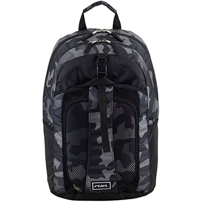 FUEL Lunch Backpack Set Teens Student Water Resistant Bookbag Bag Soft Reusable Insulated Cooler Lunch Box Thermal Travel Office Lunch Bag, Grey Camo - color: Black