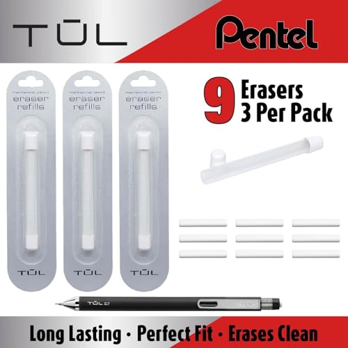 Mechanical Pencils Refill Set, Includes (3 Pack 9 Erasers), & Super Hi-Polymer 0.7 mm Lead Refills, 3 Pack Tubes, 90 Pieces Of Lead, (Refill Set) - style: Refill Set